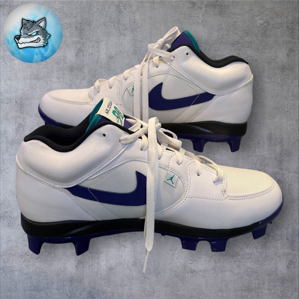 Men's Nike Air Jordan Stadium 90 Low Baseball Cleat Grape HQ0211-105 Size 12 - Picture 3 of 5